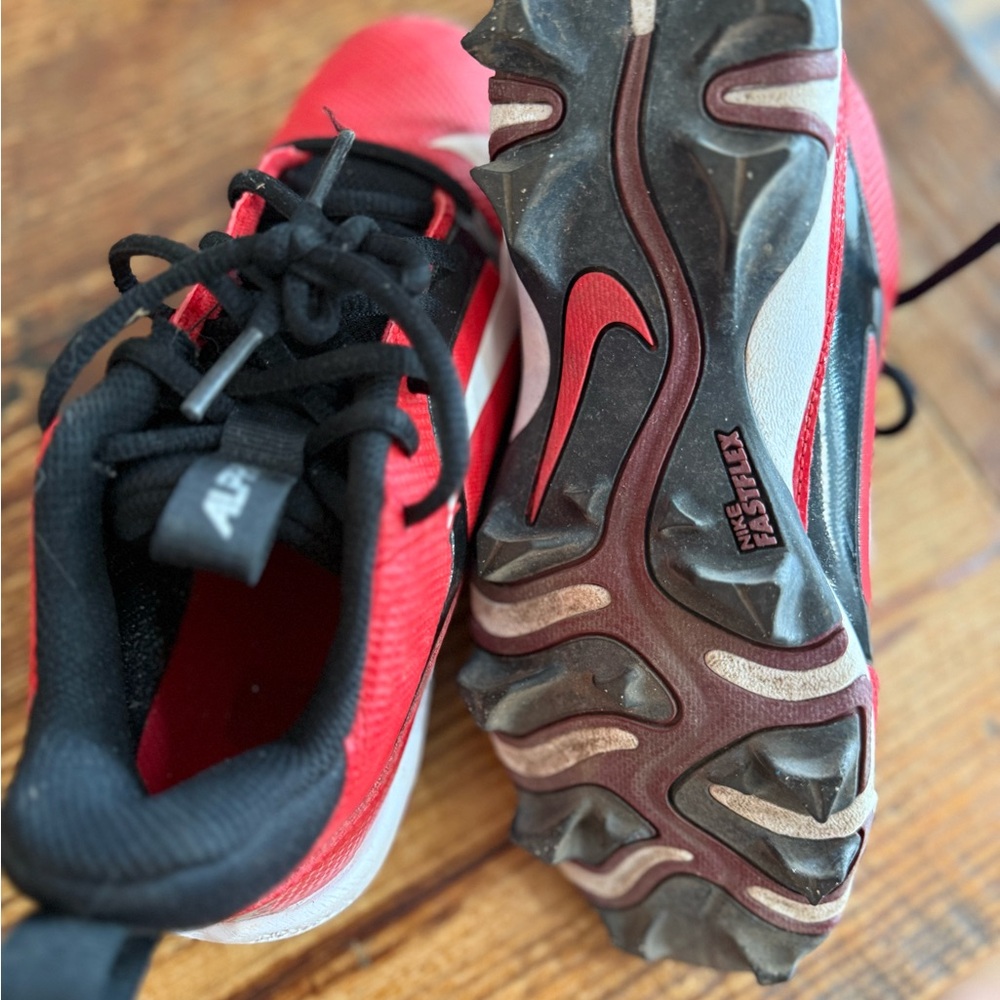 Nike Kids Red and Black football cleats